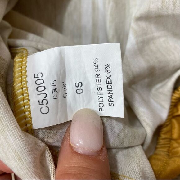 Striped Mustard Button Back Short Sleeved Blouse - Picture 6 of 9